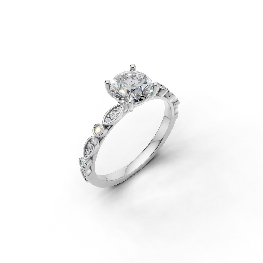 Dazzling diamond engagement ring, set against a white background