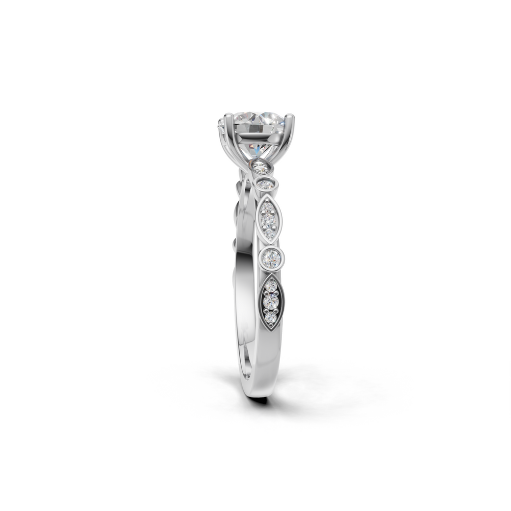 Dazzling diamond engagement ring, set against a white background