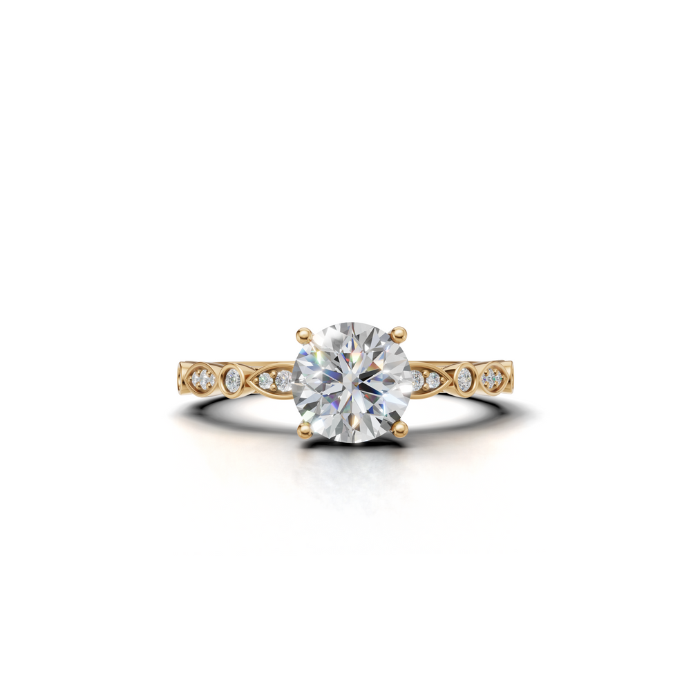 Dazzling diamond engagement ring, set against a white background