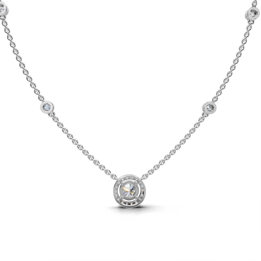 Delicate and elegant diamond station necklace