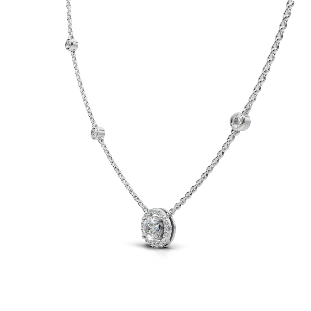 Delicate and elegant diamond station necklace