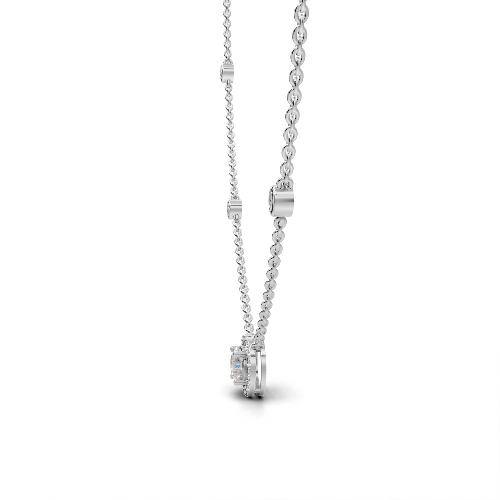 Delicate and elegant diamond station necklace