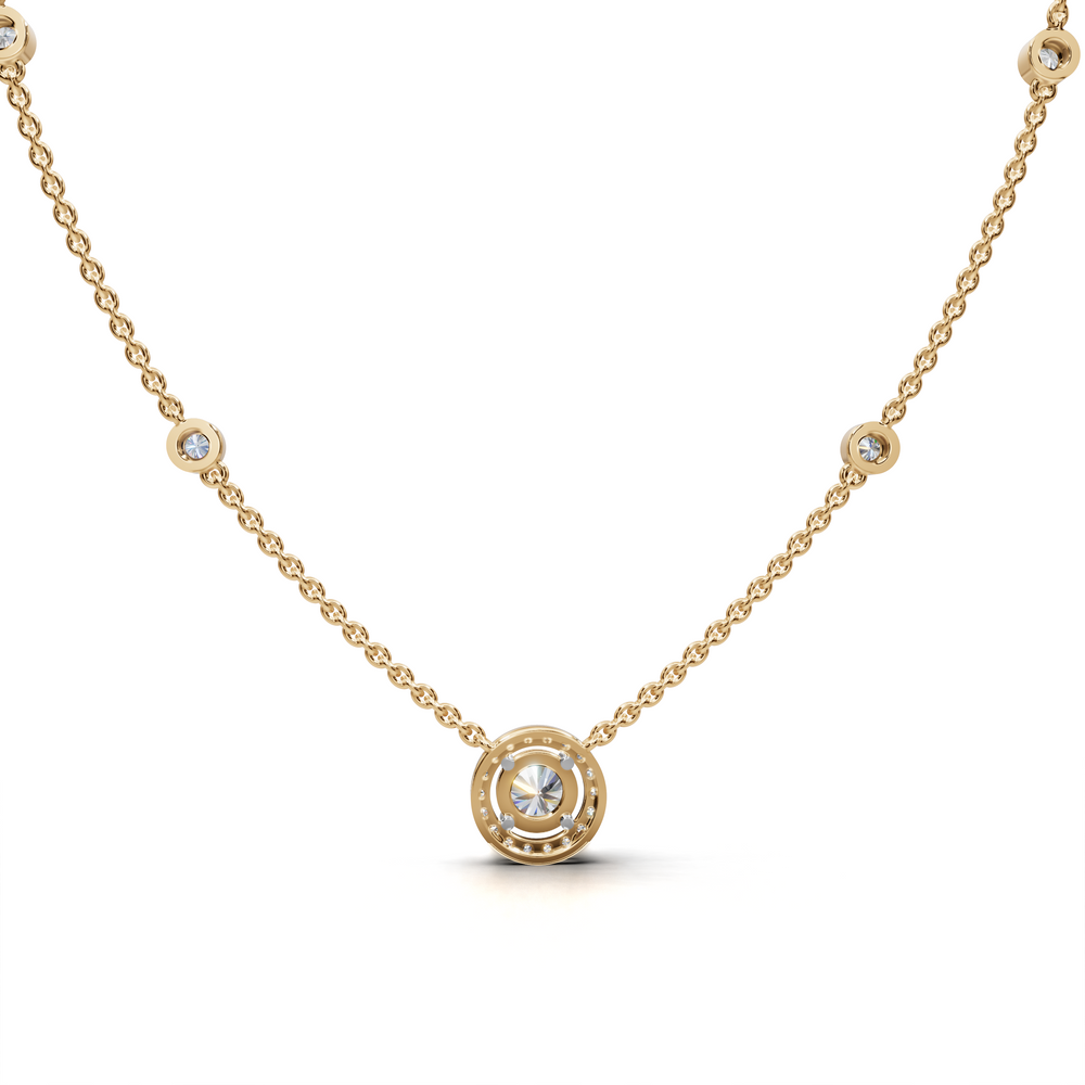 Delicate and elegant diamond station necklace