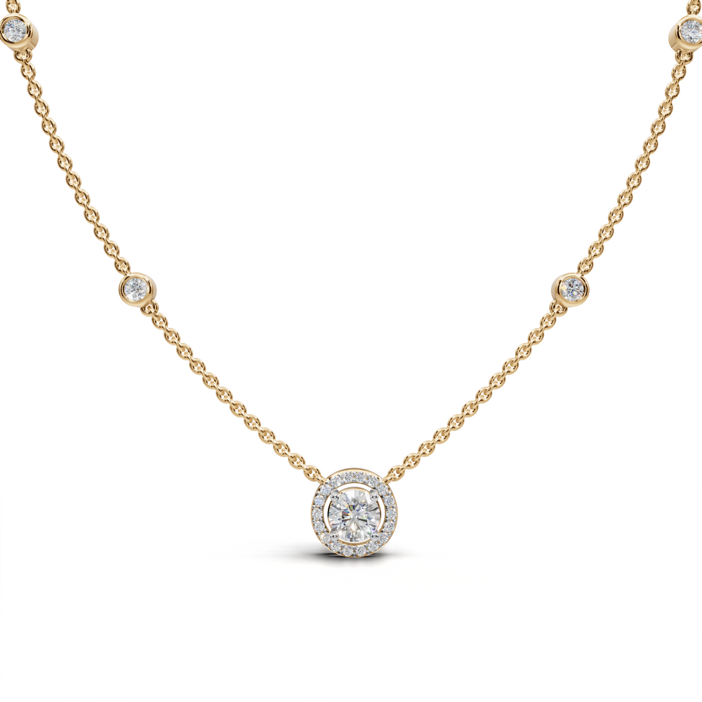 Delicate and elegant diamond station necklace