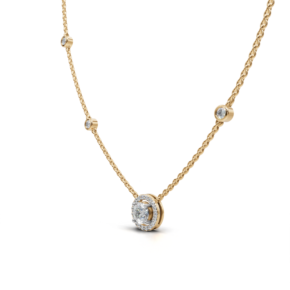 Delicate and elegant diamond station necklace