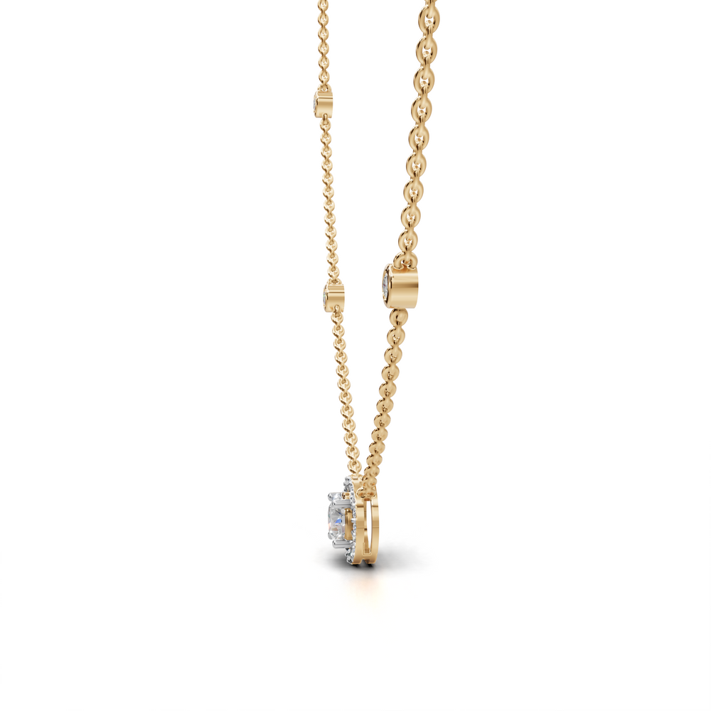 Delicate and elegant diamond station necklace