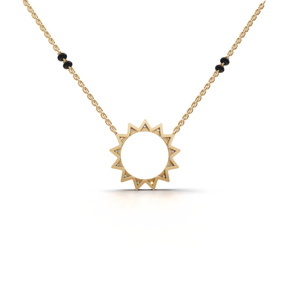 Delicate and modern mangalsutra pendant necklace