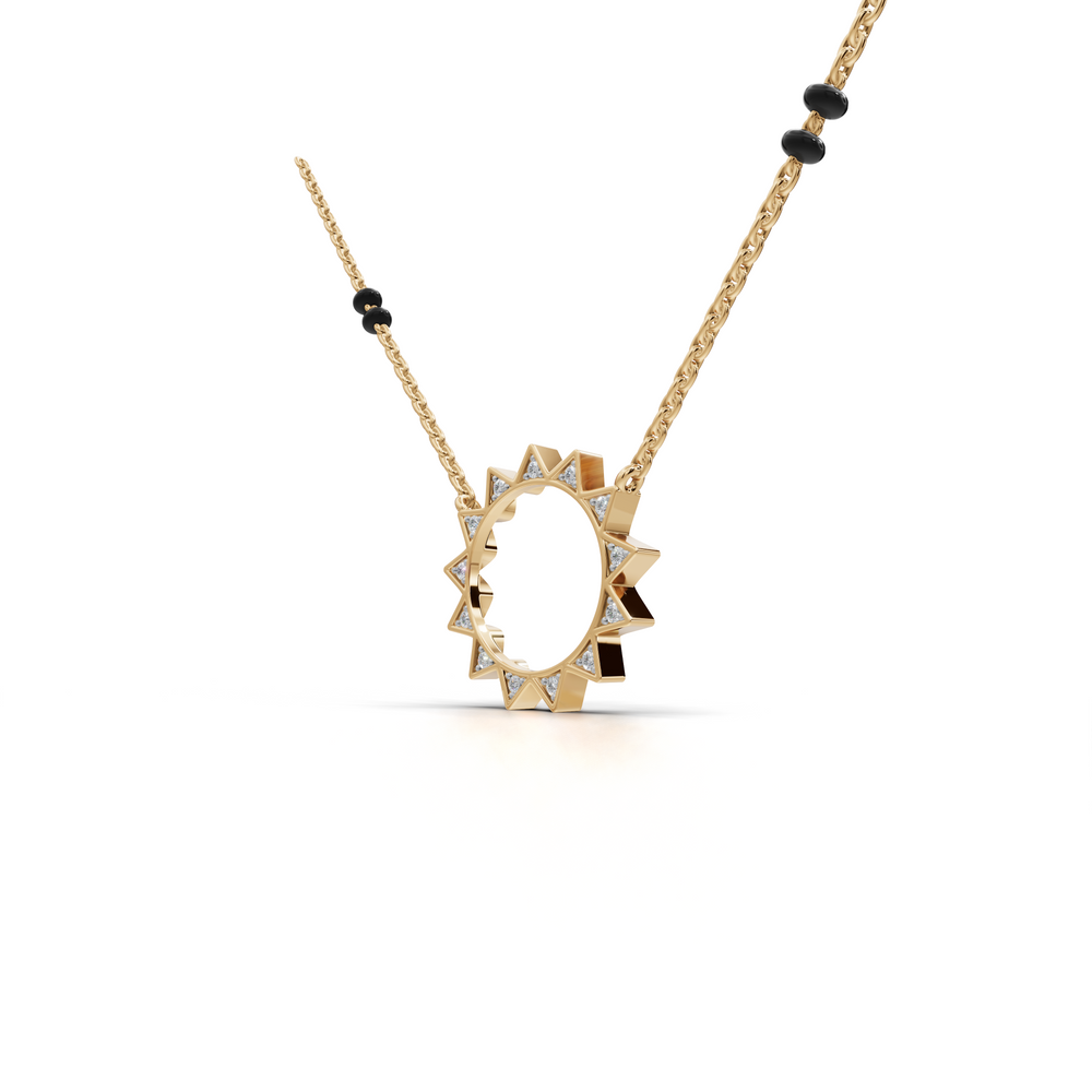 Delicate and modern mangalsutra pendant necklace