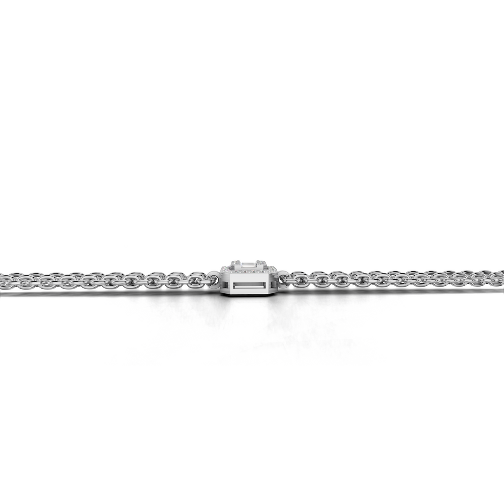 Diamond Bracelet with Geometric Baguette Cut Centerpiece