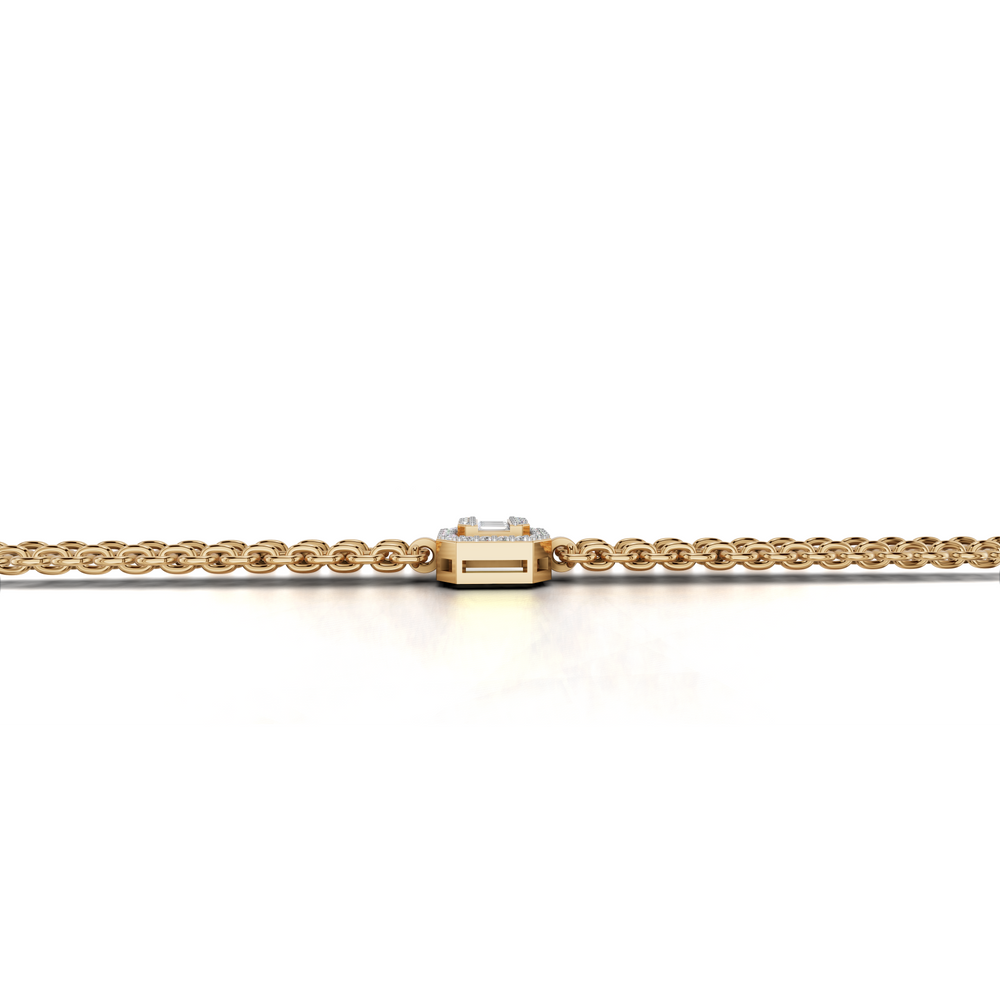 Diamond Bracelet with Geometric Baguette Cut Centerpiece