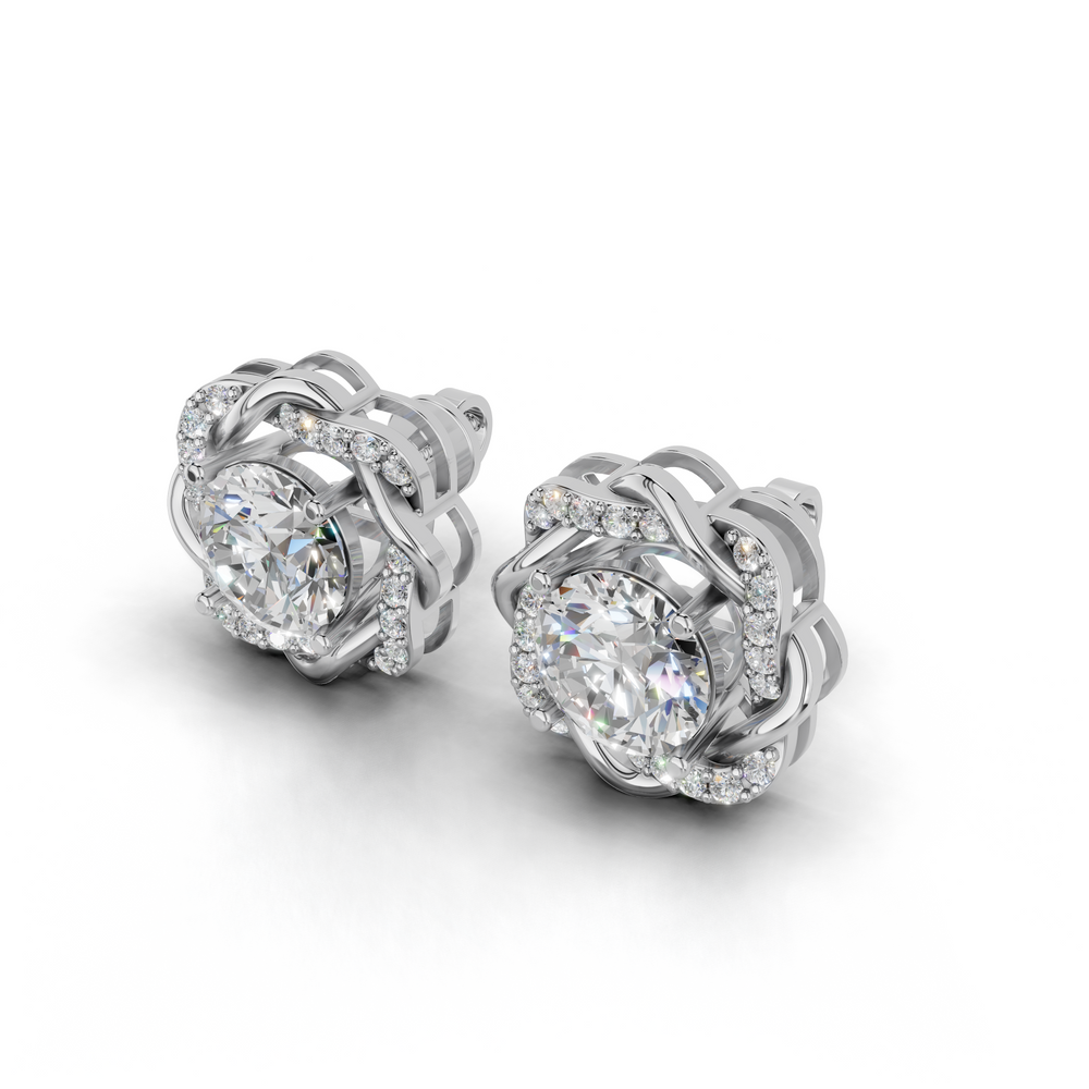 Diamond stud earrings