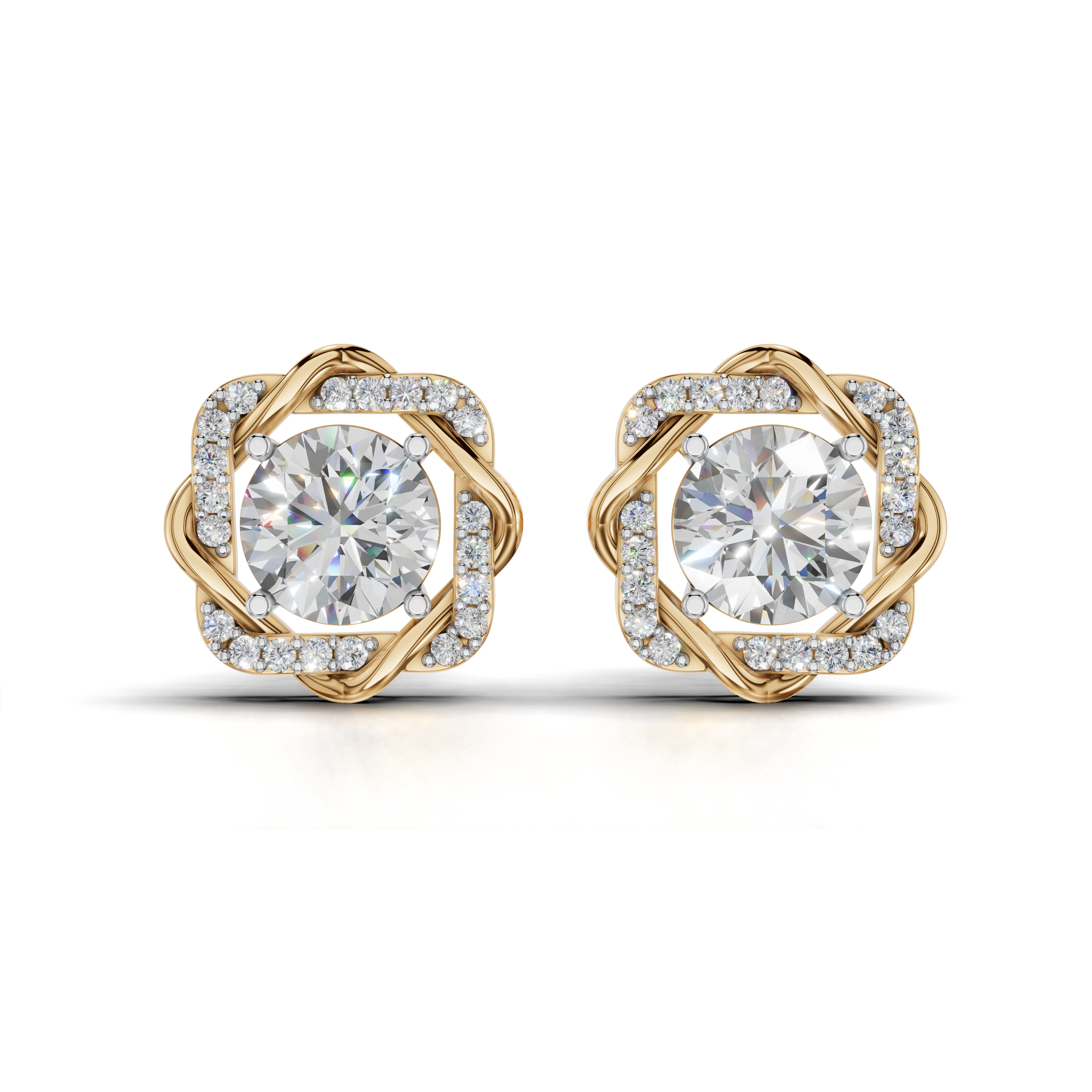Diamond stud earrings