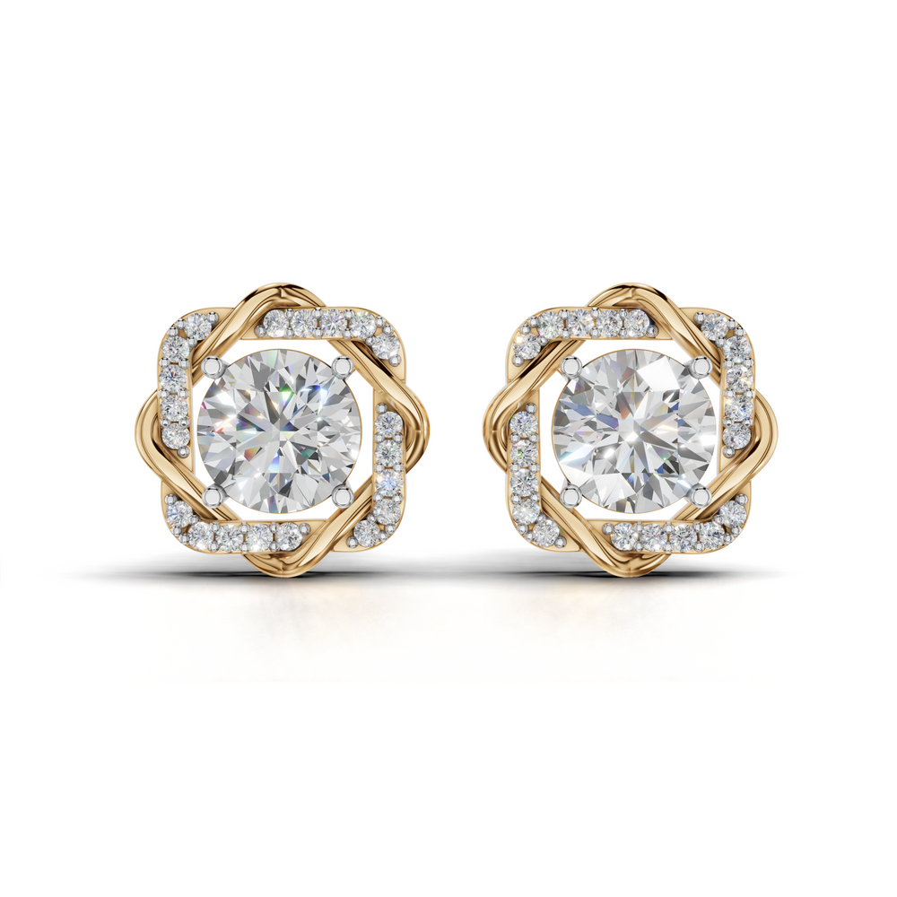 Diamond stud earrings