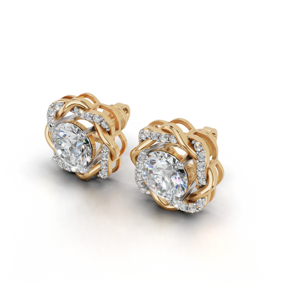 Diamond stud earrings