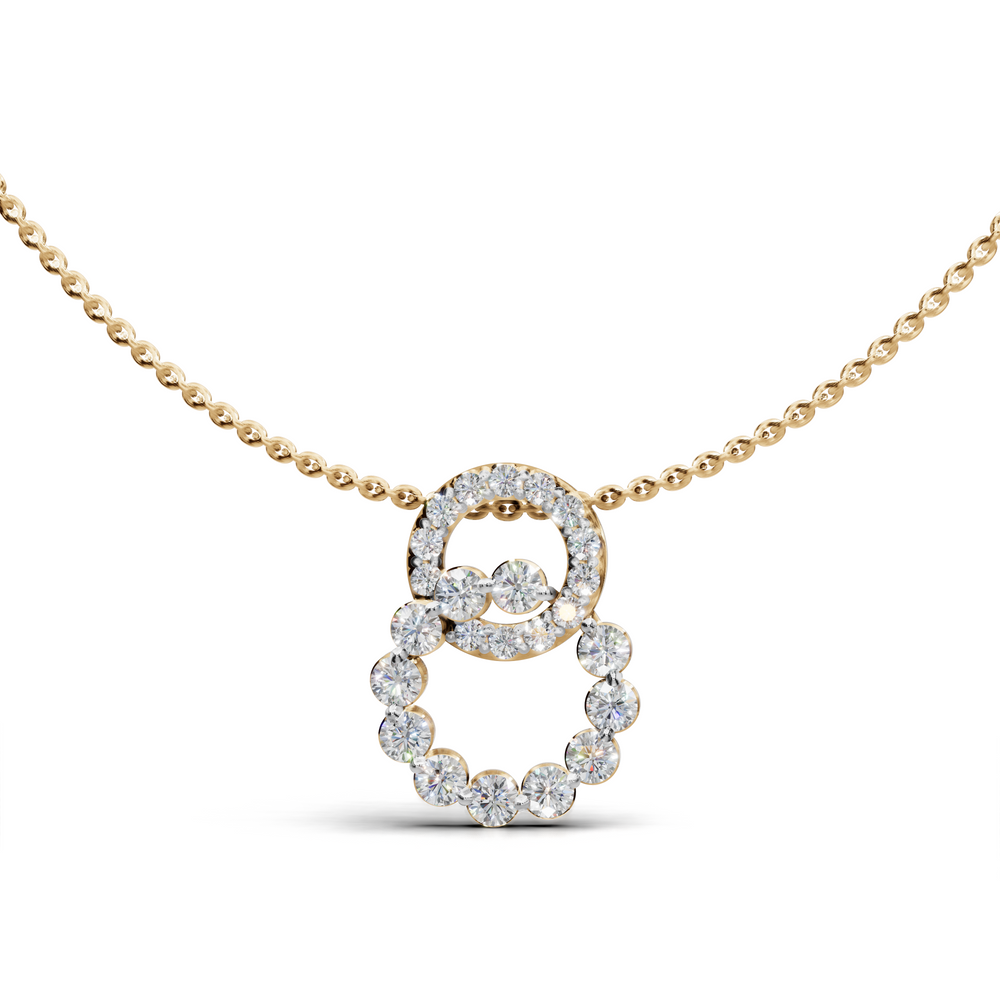 Elegant Diamond Circle Pendant Necklace
