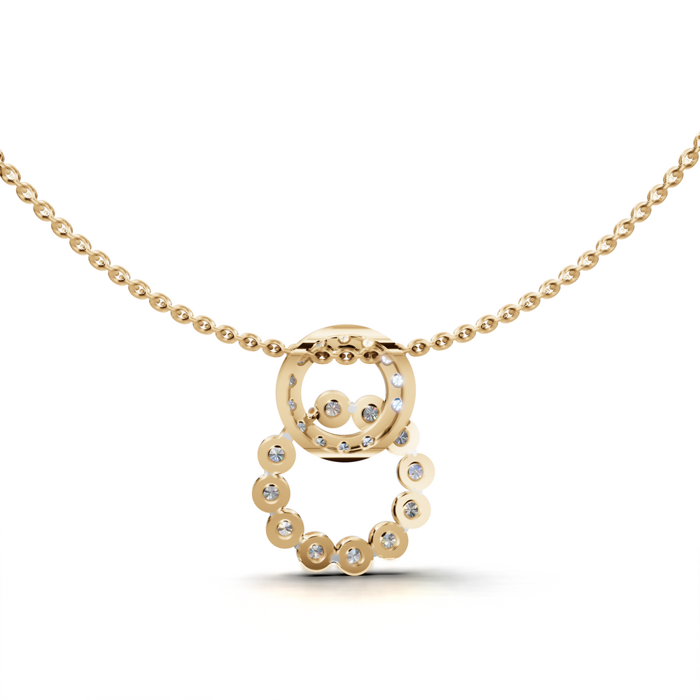 Elegant Diamond Circle Pendant Necklace