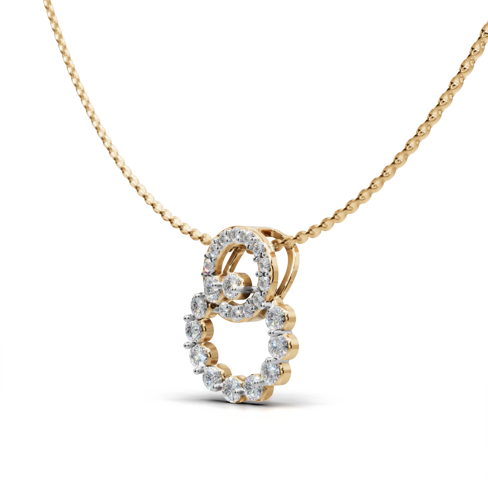 Elegant Diamond Circle Pendant Necklace