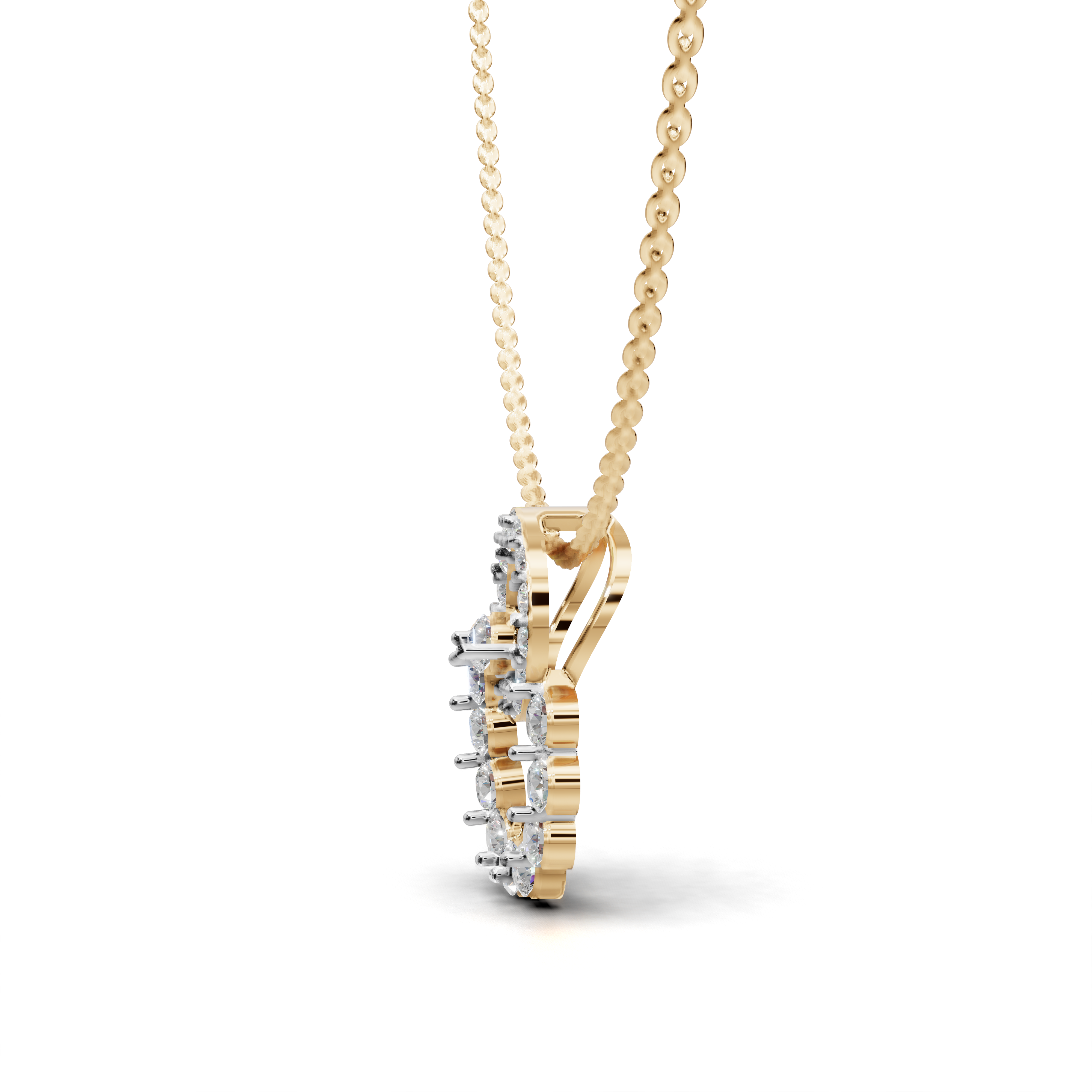 Elegant Diamond Circle Pendant Necklace