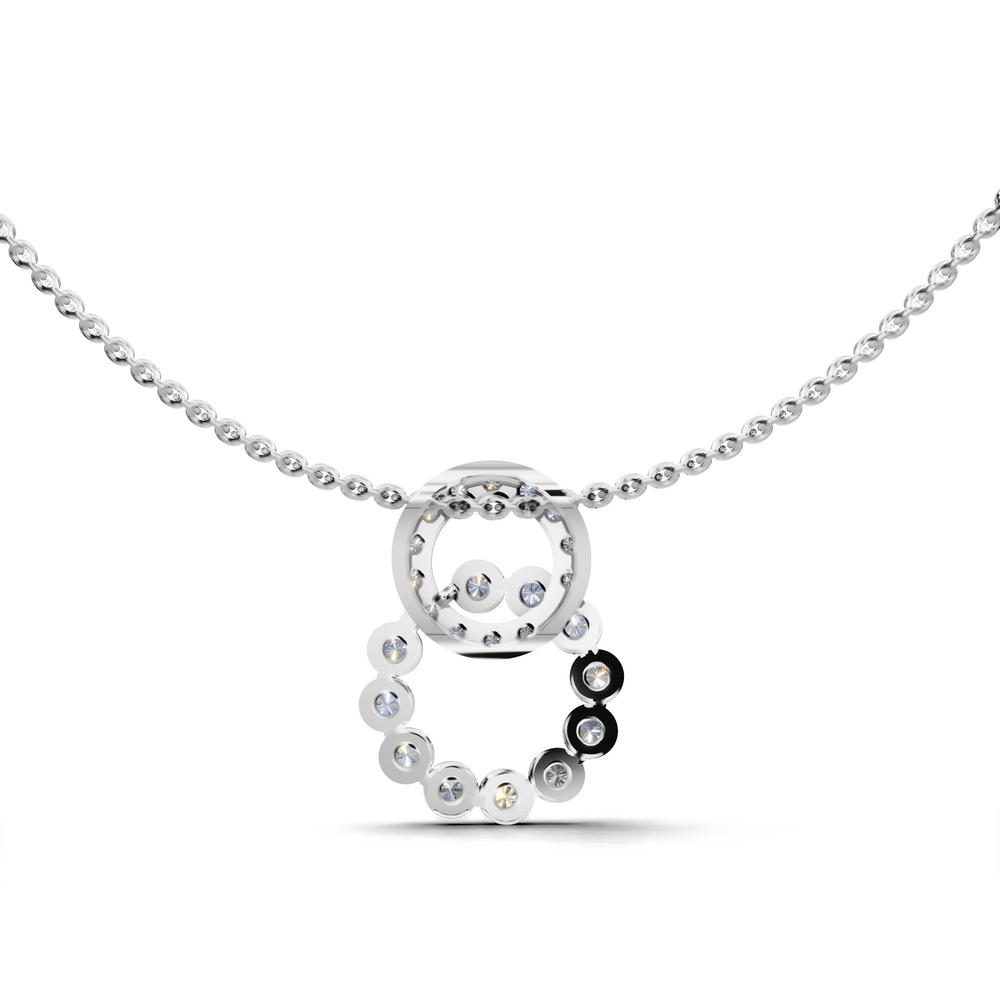 Elegant Diamond Circle Pendant Necklace