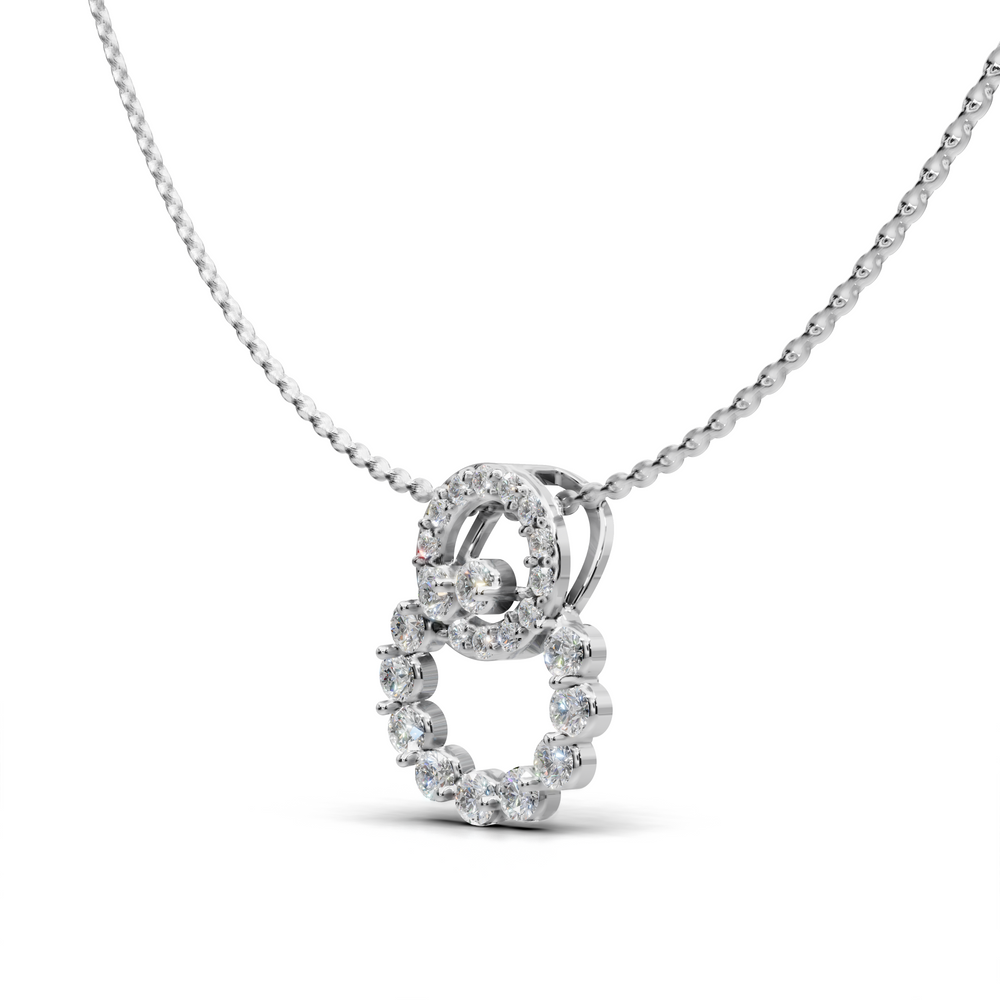 Elegant Diamond Circle Pendant Necklace
