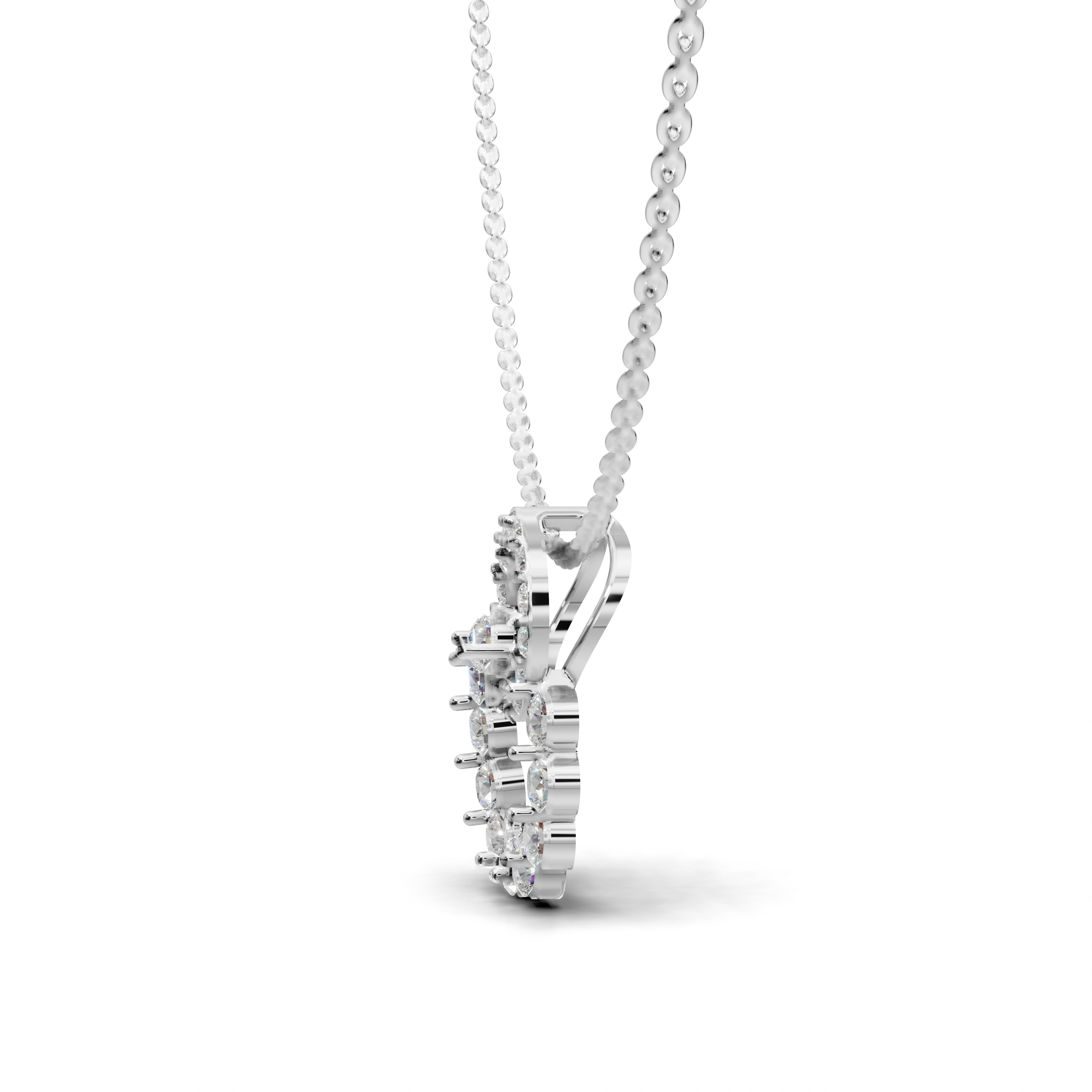 Elegant Diamond Circle Pendant Necklace