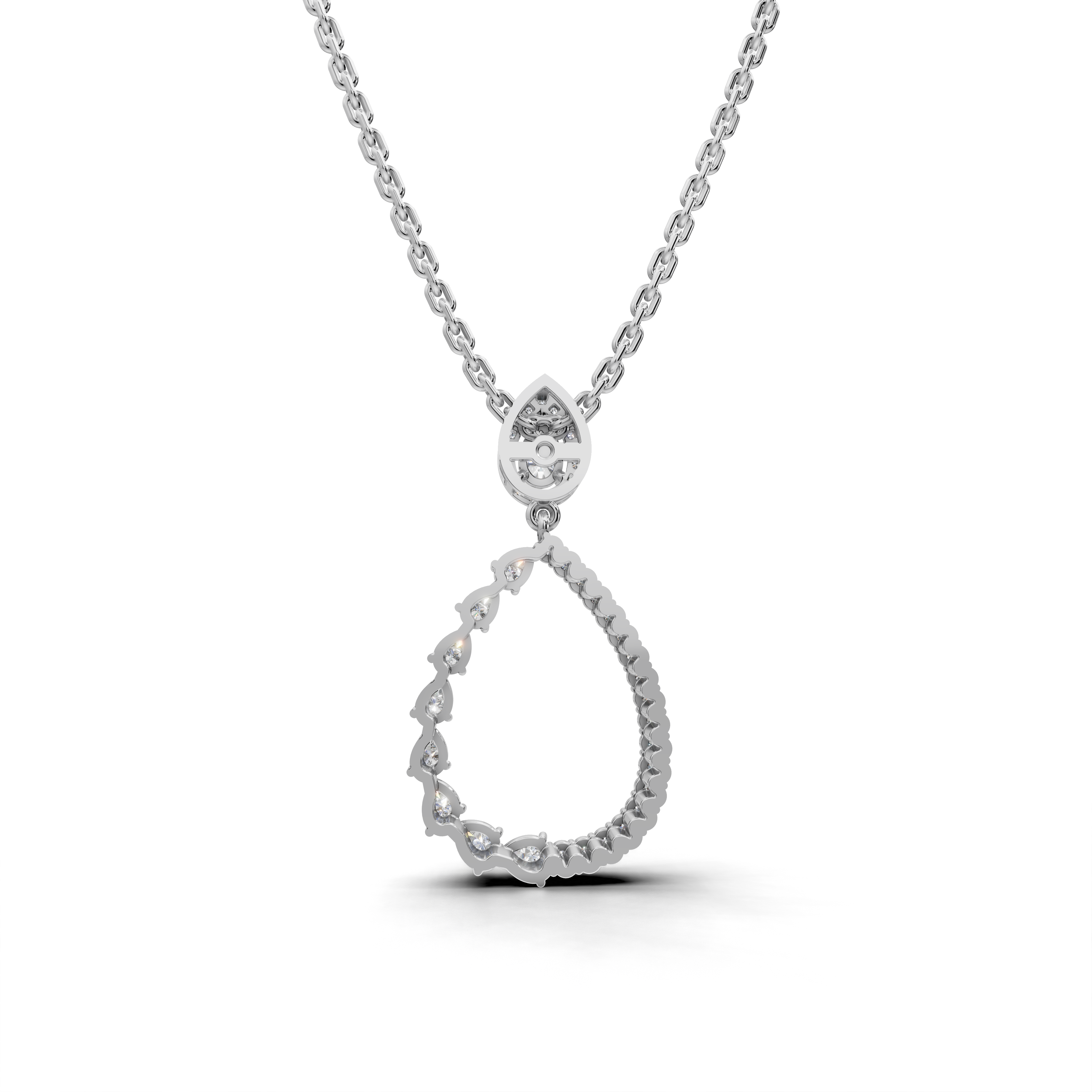 Elegant Diamond Pear-Shaped Pendant Necklace