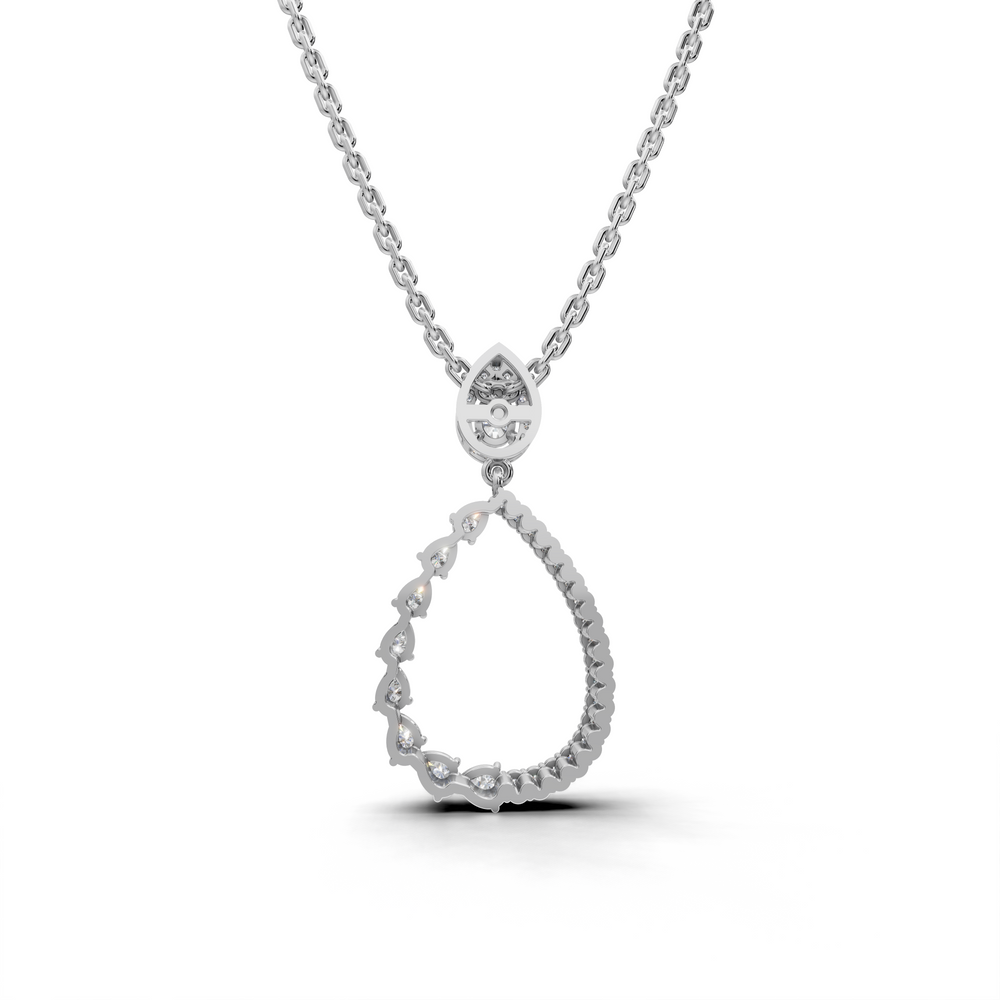 Elegant Diamond Pear-Shaped Pendant Necklace