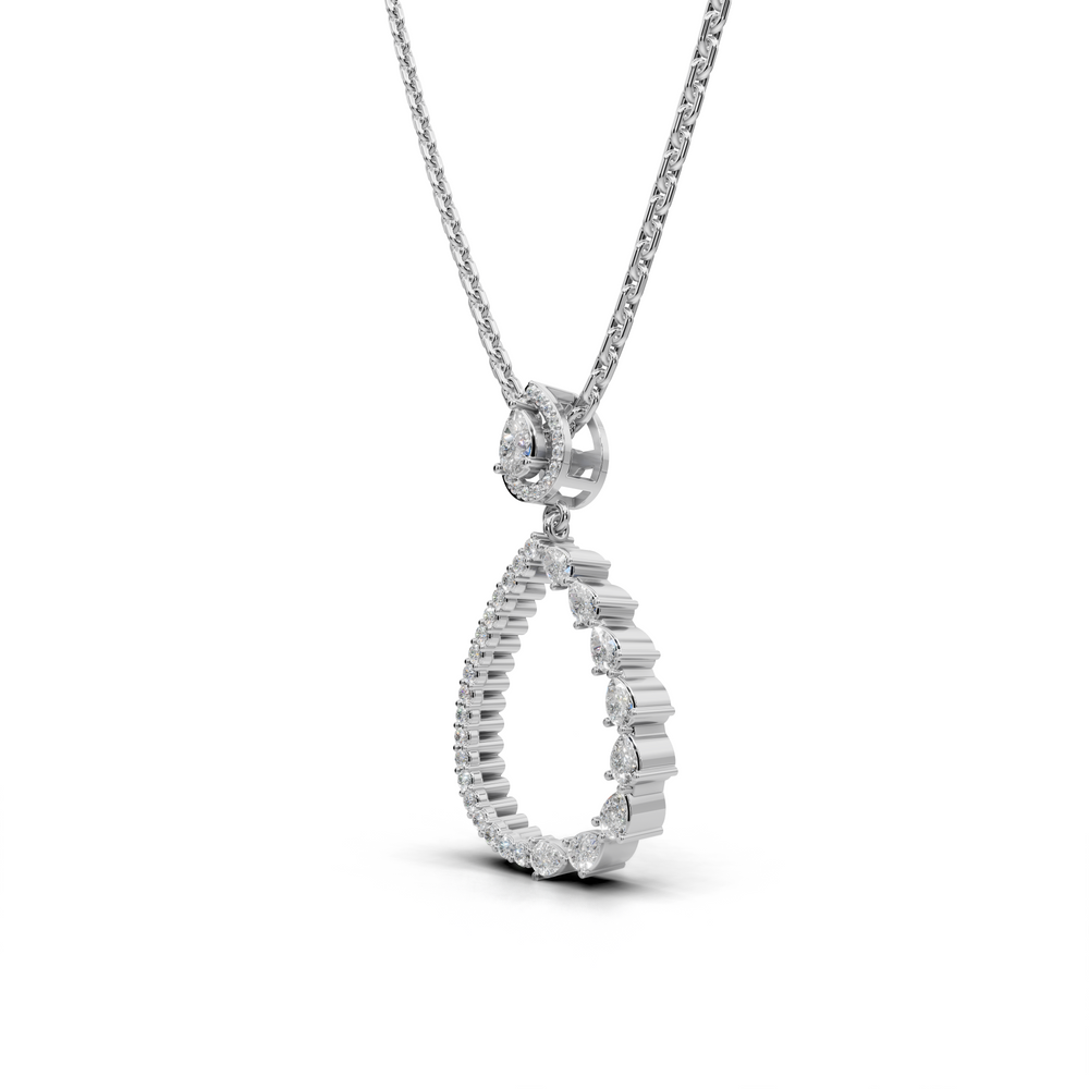 Elegant Diamond Pear-Shaped Pendant Necklace