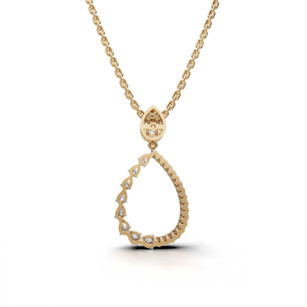 Elegant Diamond Pear-Shaped Pendant Necklace