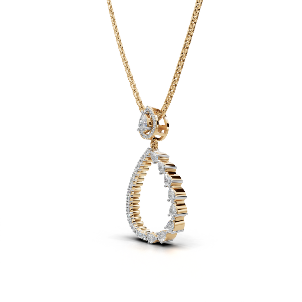 Elegant Diamond Pear-Shaped Pendant Necklace