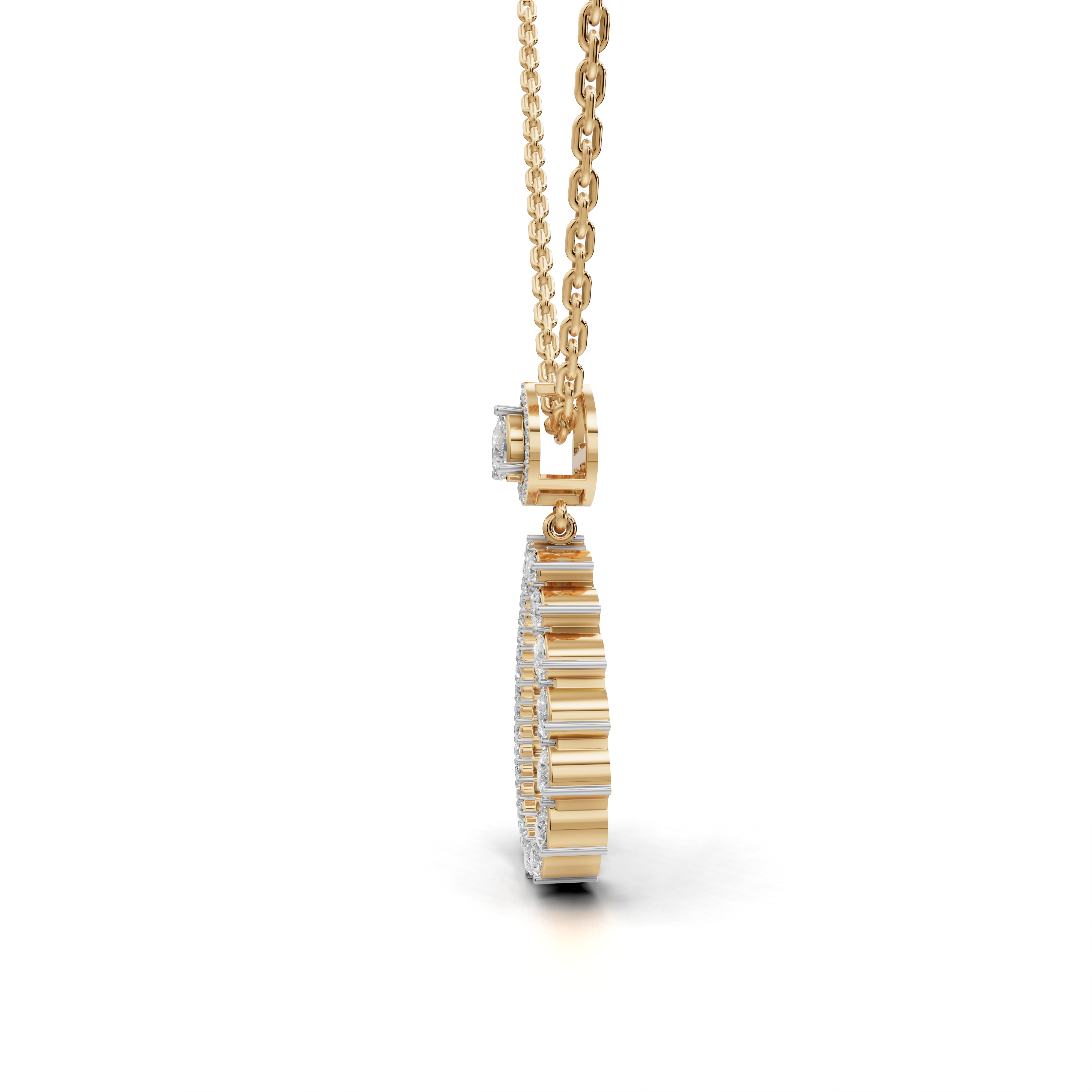 Elegant Diamond Pear-Shaped Pendant Necklace