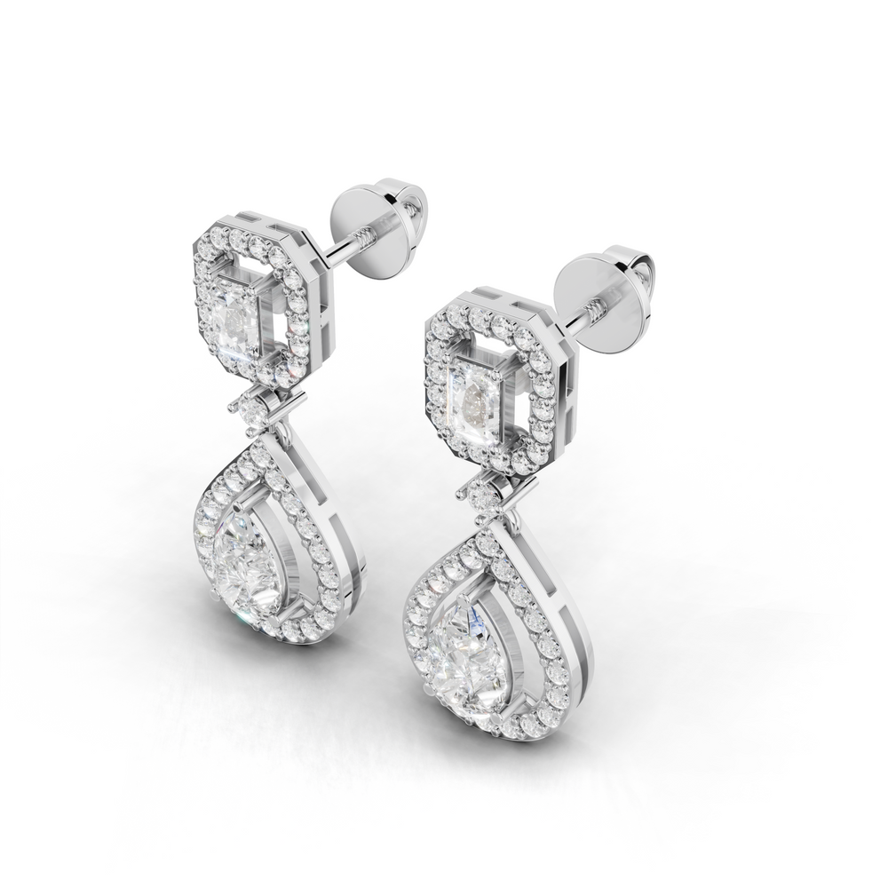 Elegant, diamond-studded drop earrings