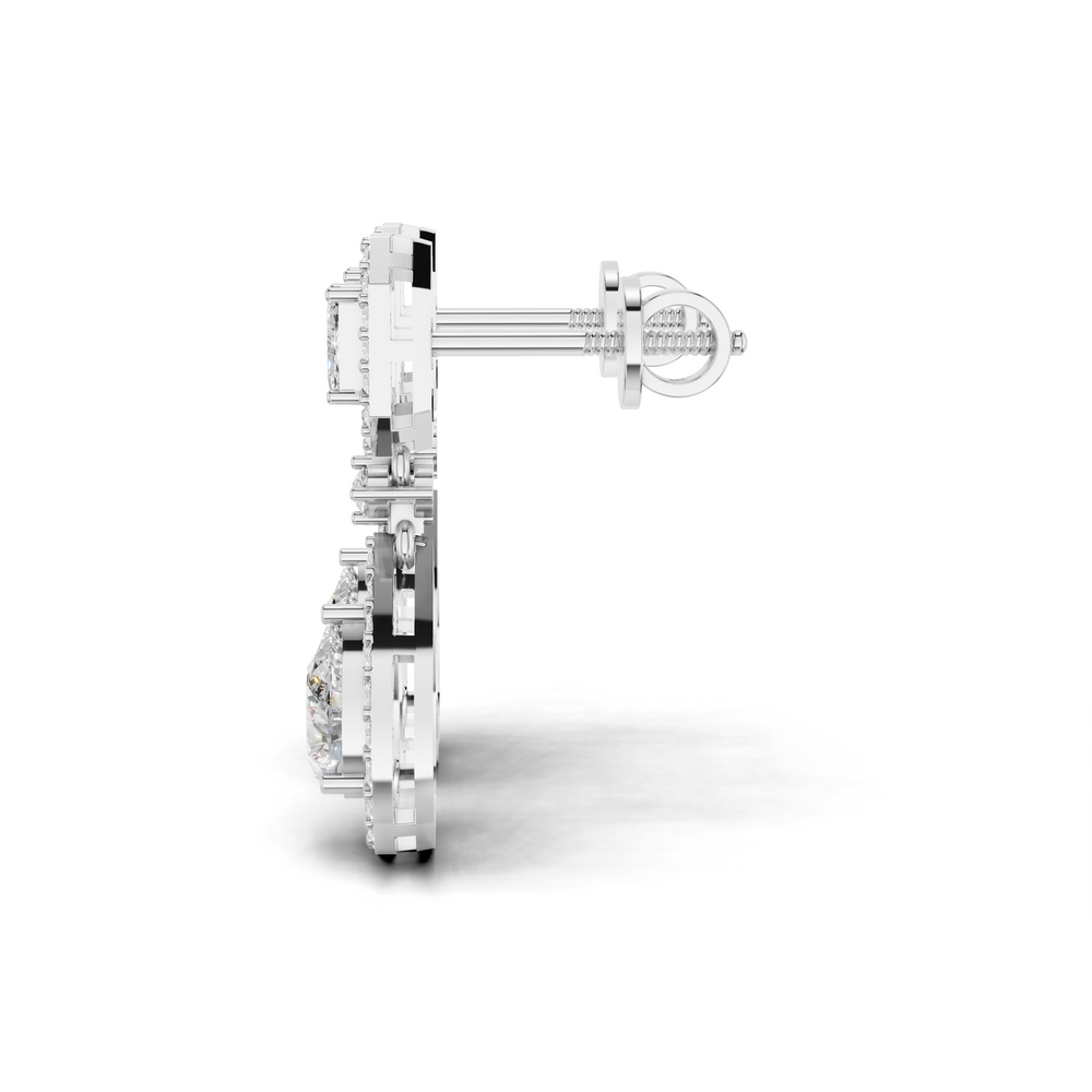 Elegant, diamond-studded drop earrings