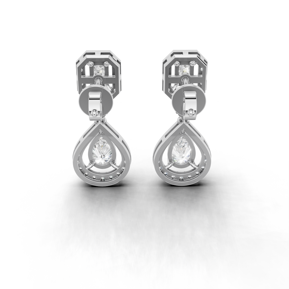 Elegant, diamond-studded drop earrings