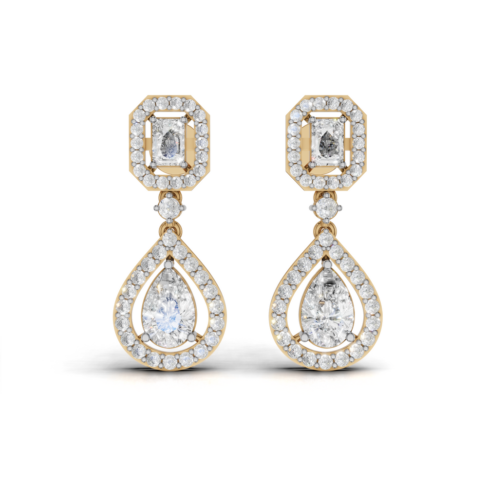Elegant, diamond-studded drop earrings