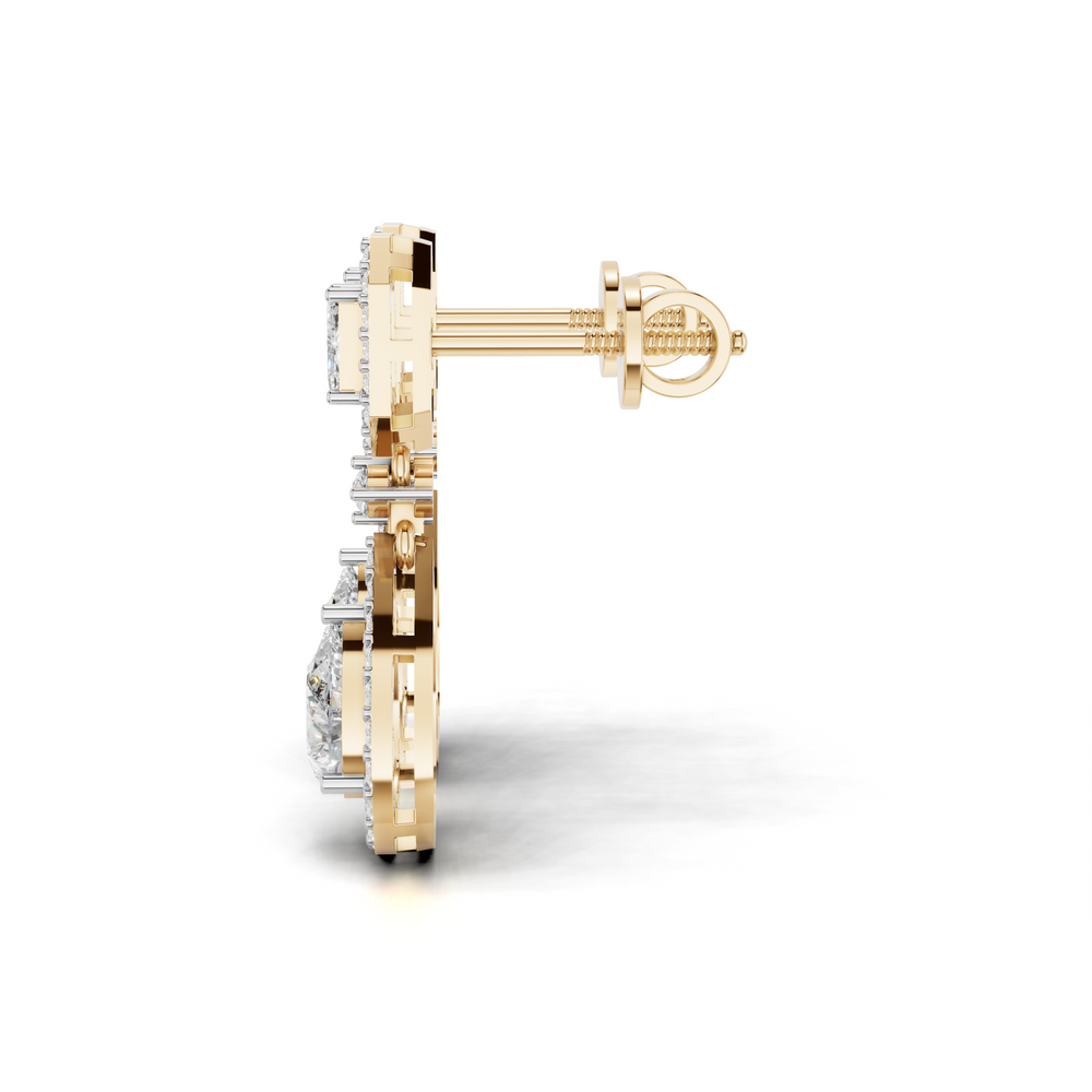 Elegant, diamond-studded drop earrings