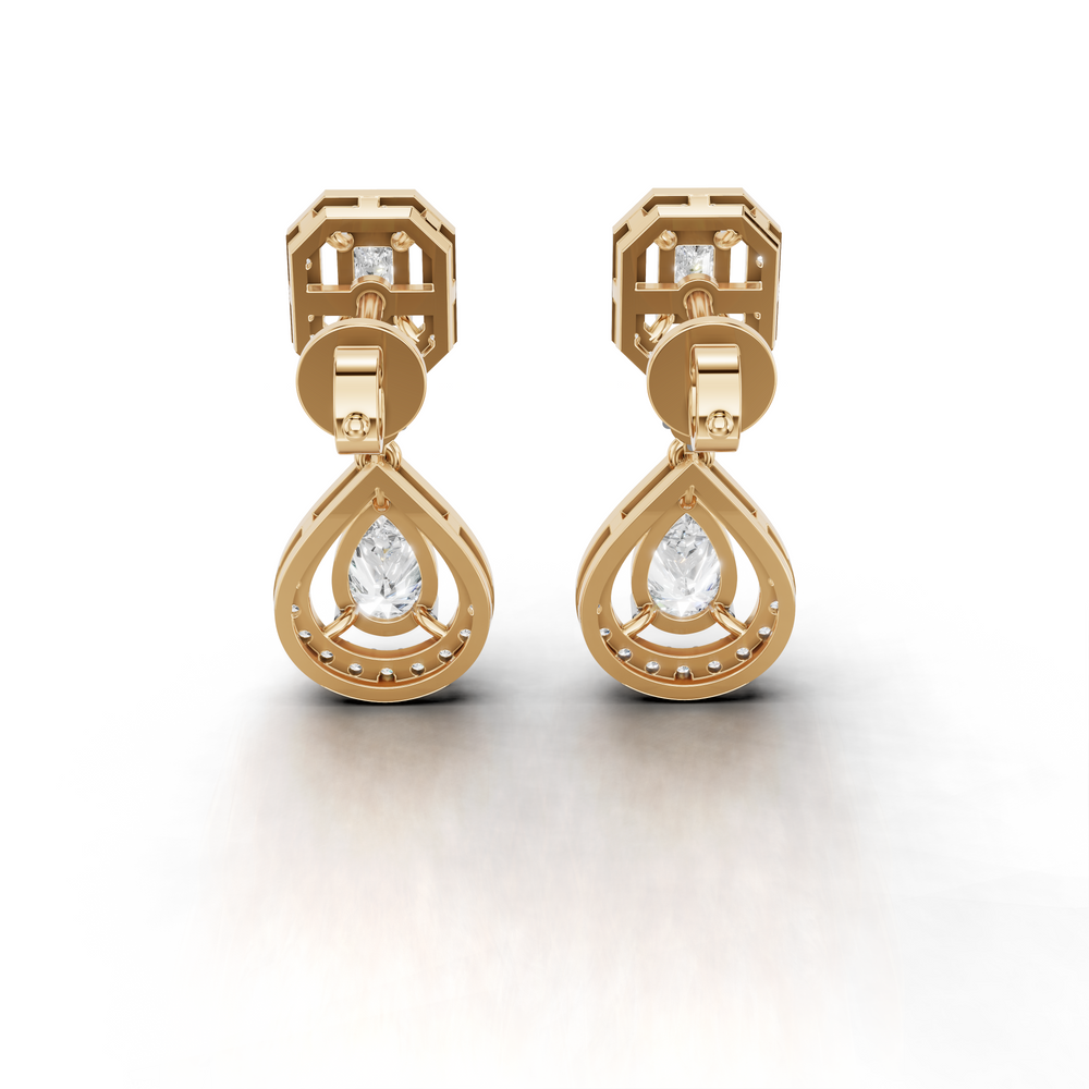 Elegant, diamond-studded drop earrings