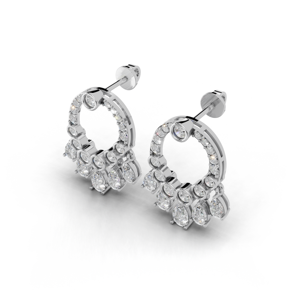 Elegant White Gold Diamond Stud Earrings