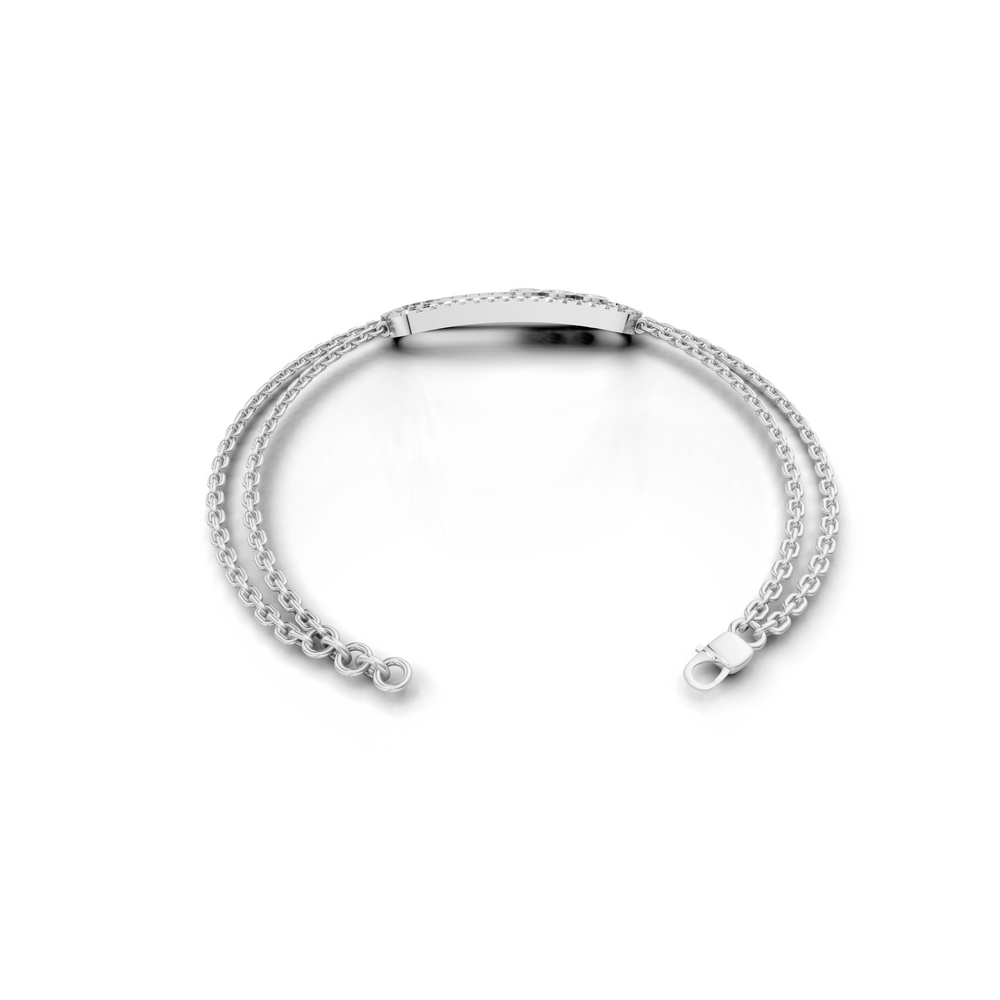 Elegant Women's Silver or gold Bracelet with Diamond Accent