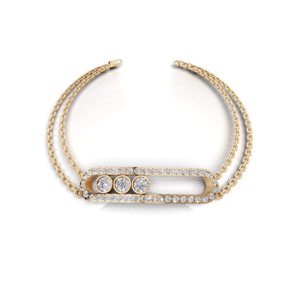 Elegant Women's Silver or gold Bracelet with Diamond Accent