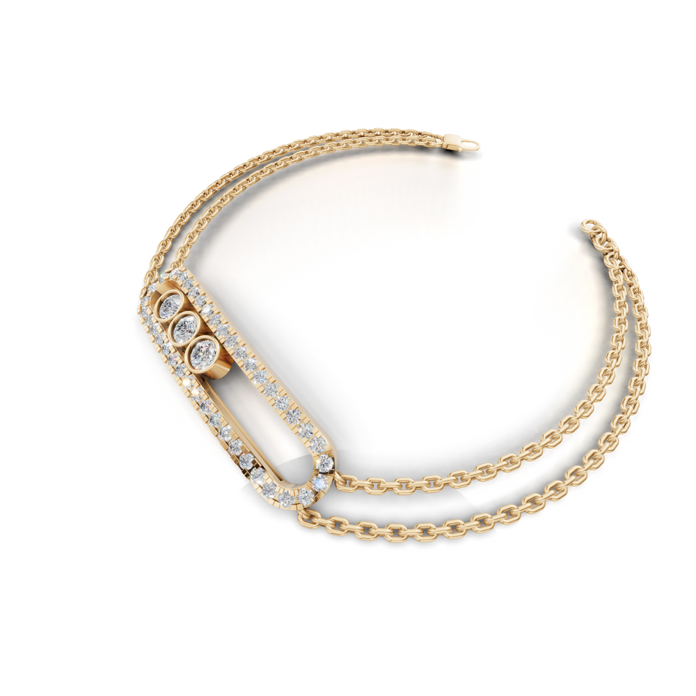 Elegant Women's Silver or gold Bracelet with Diamond Accent
