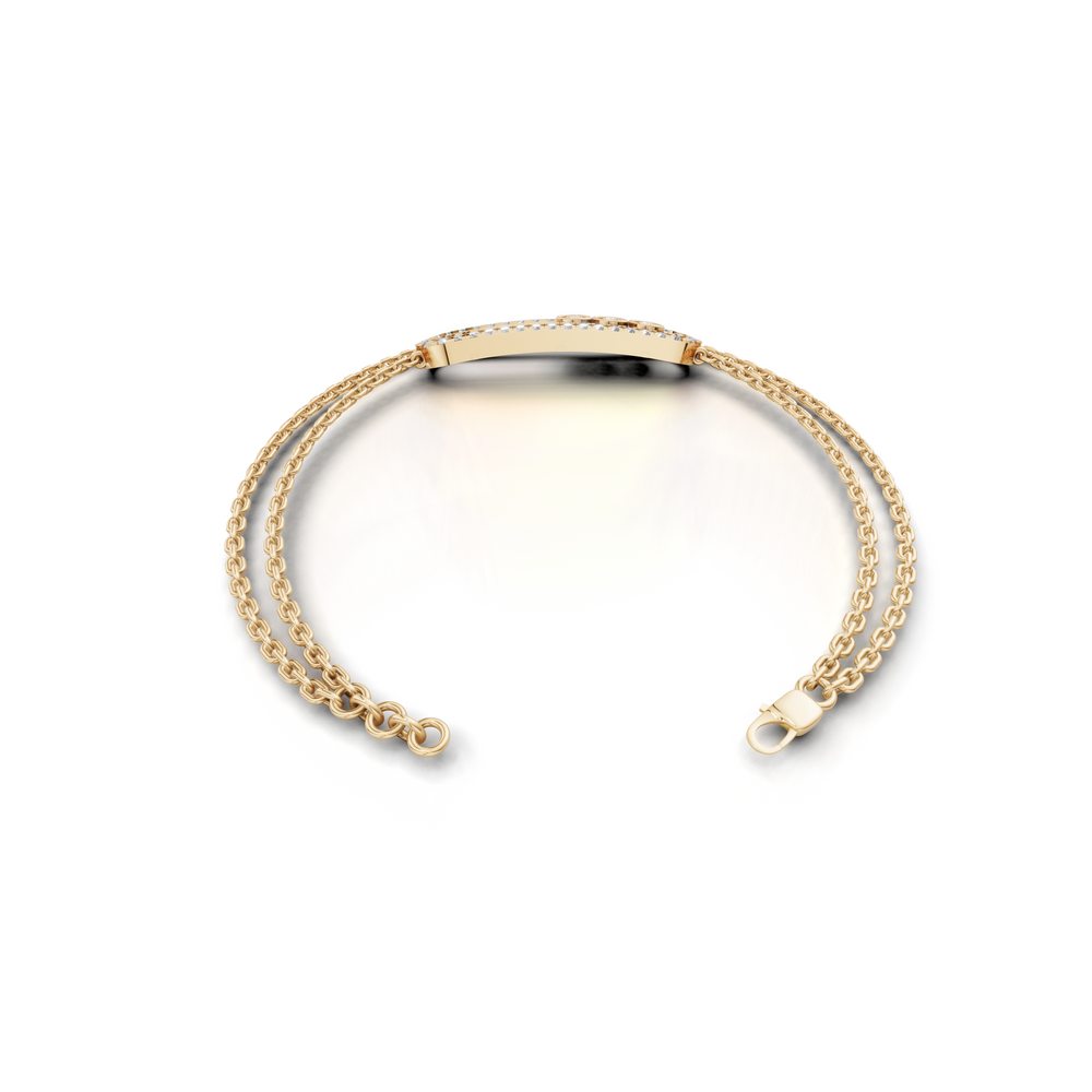 Elegant Women's Silver or gold Bracelet with Diamond Accent