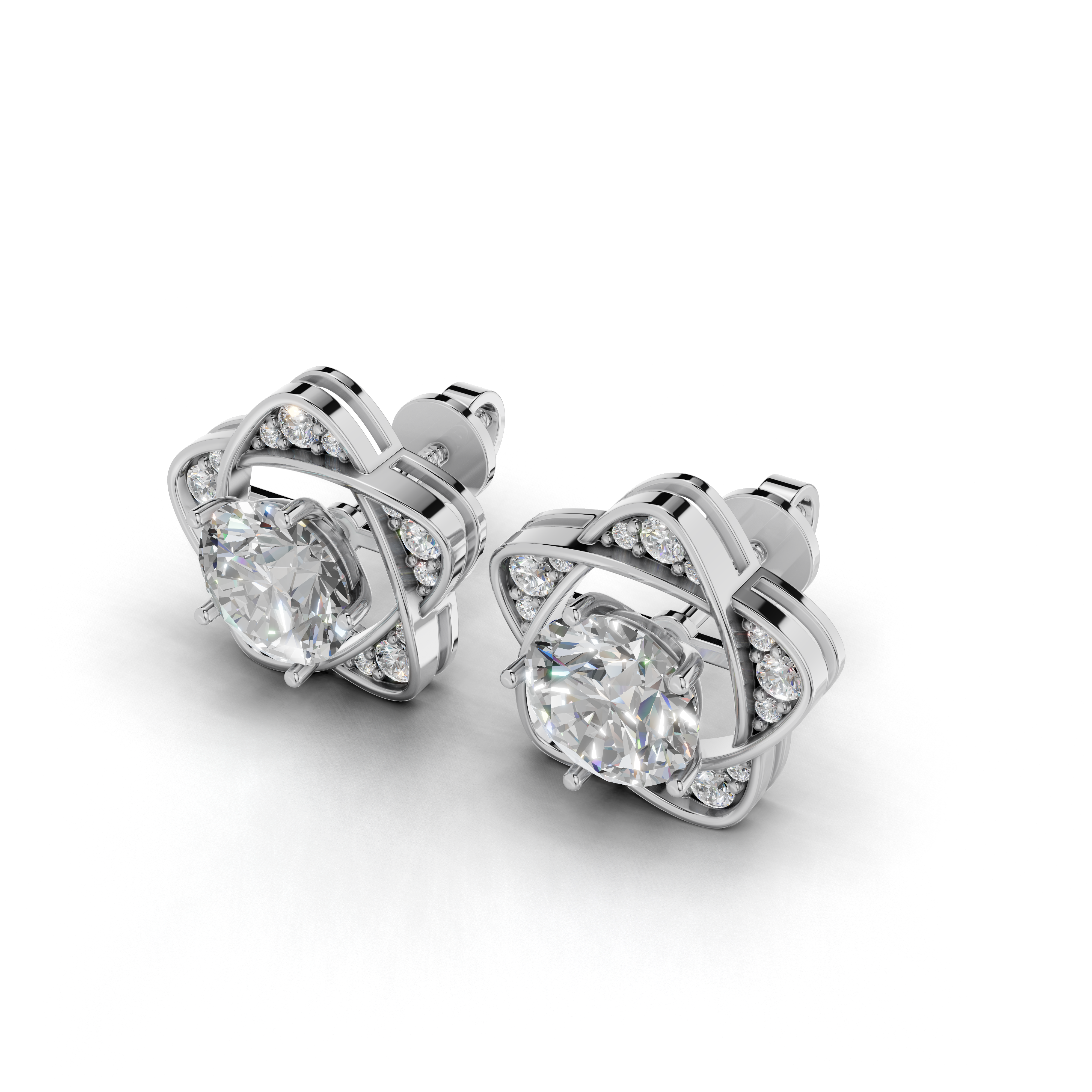 Exquisite diamond stud earrings