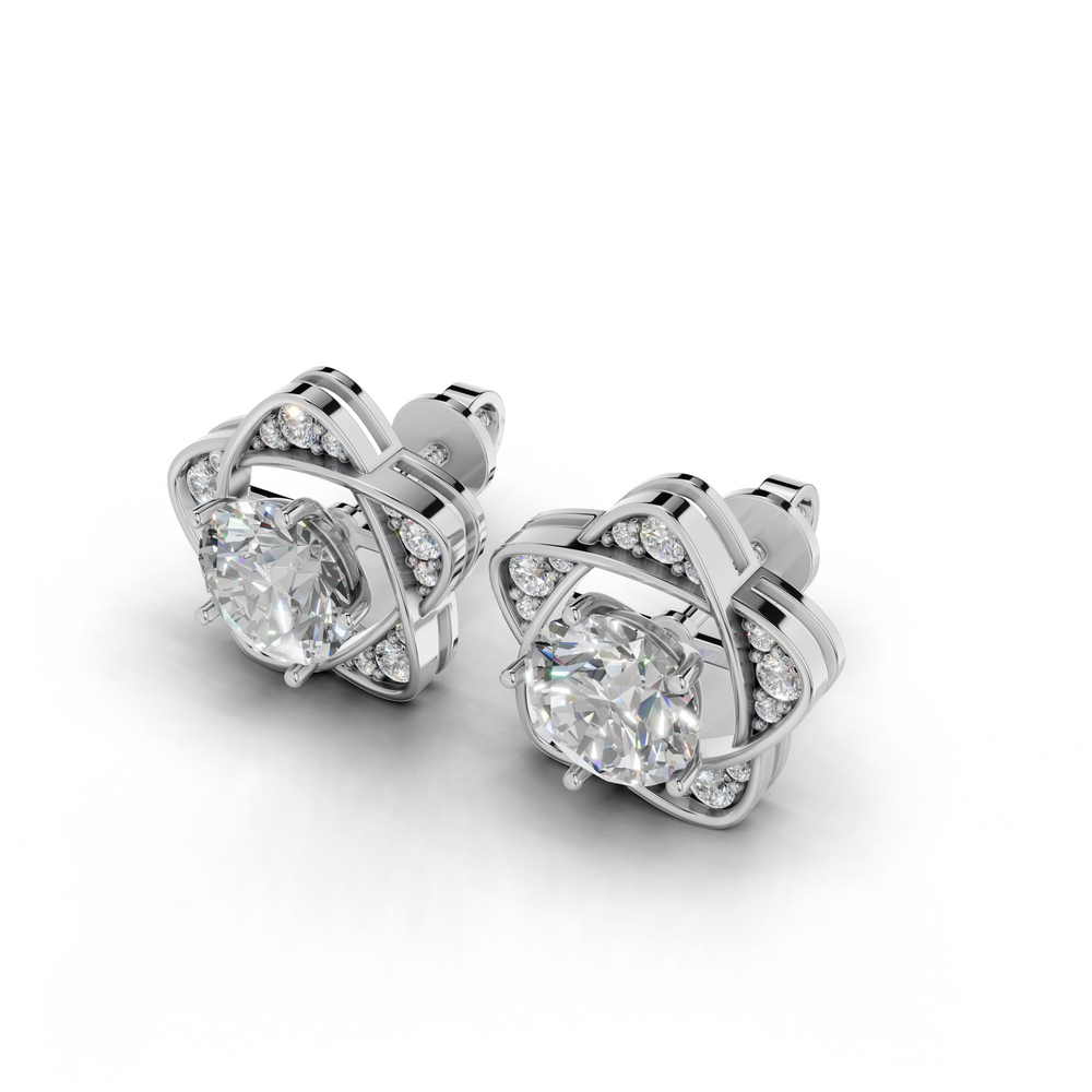 Exquisite diamond stud earrings