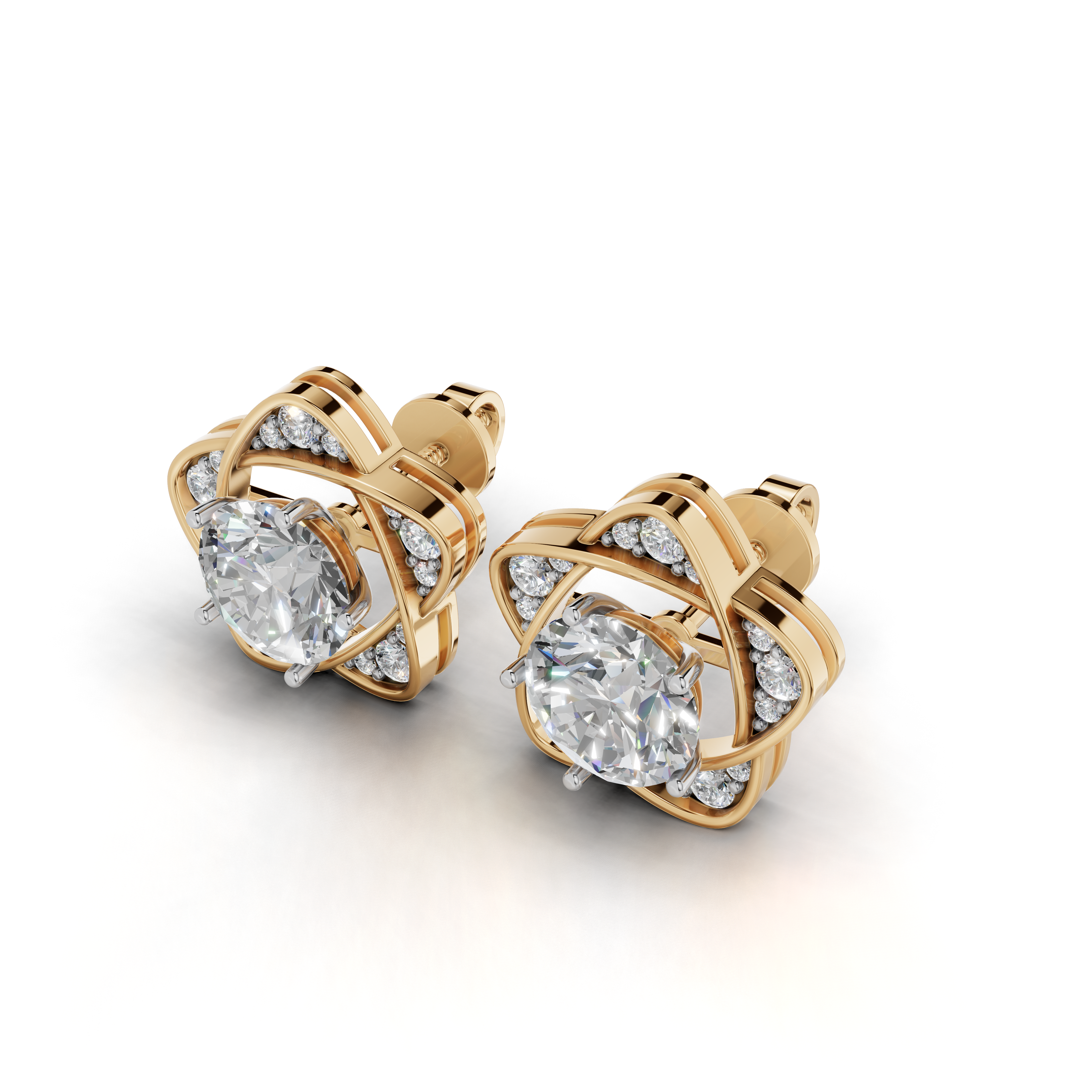 Exquisite diamond stud earrings