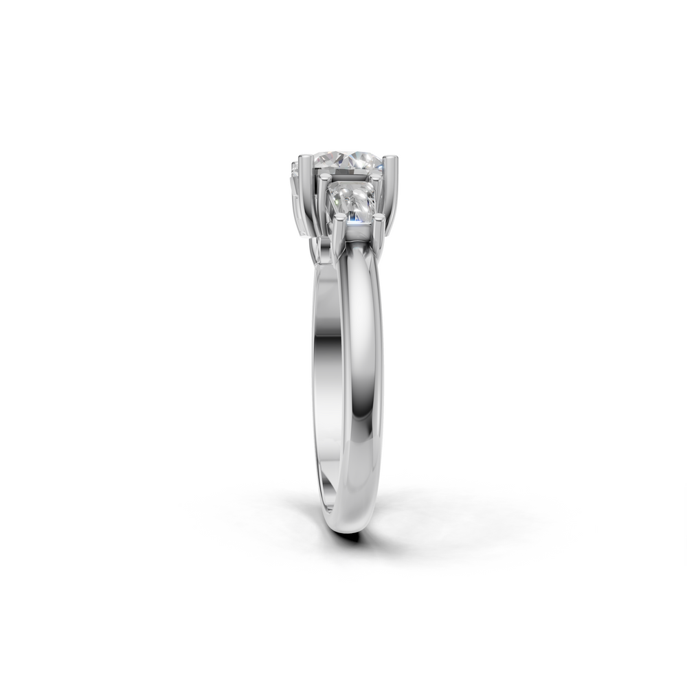 Round-cut engagement ring with a sleek, modern design