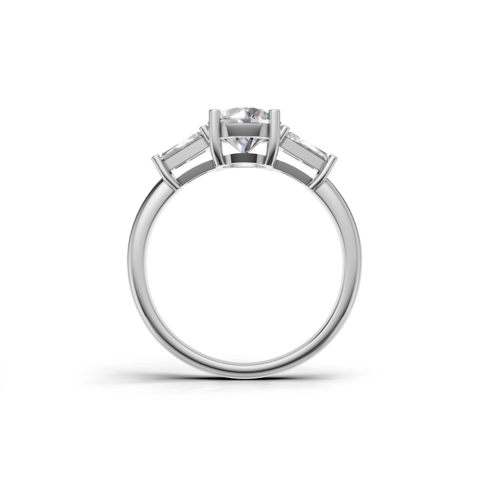 Round-cut engagement ring with a sleek, modern design