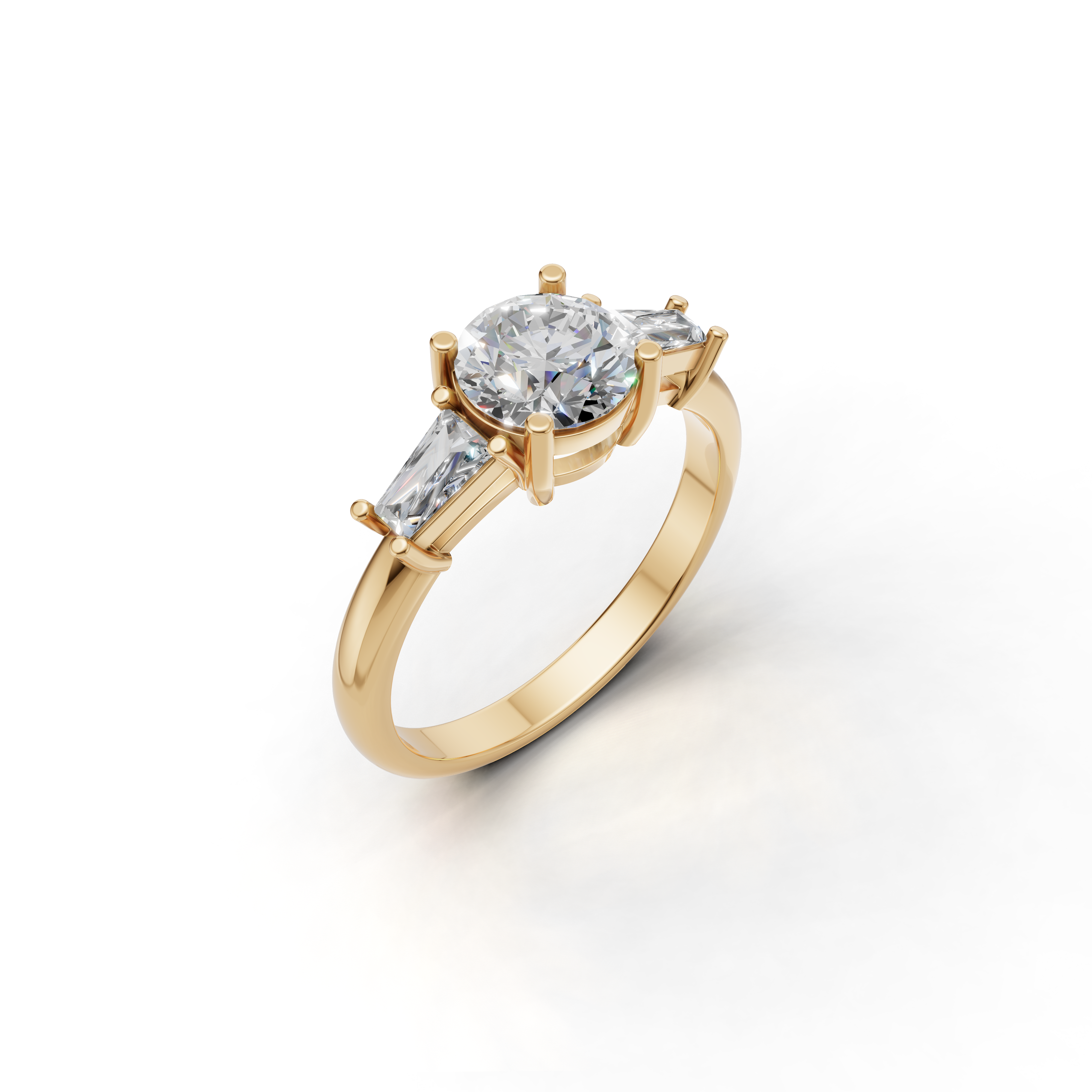 Round Ring Style Round-cut engagement ring with a sleek, modern design – White Carbon ...