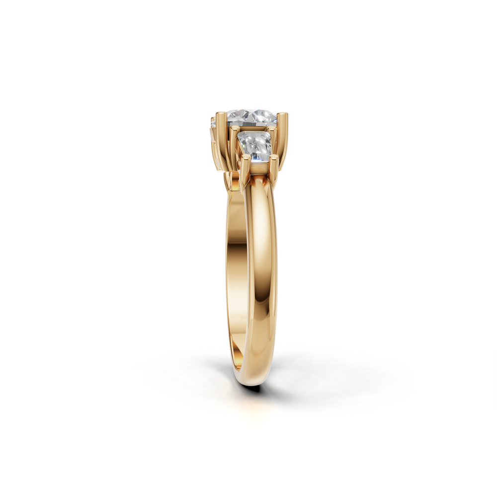 Round-cut engagement ring with a sleek, modern design