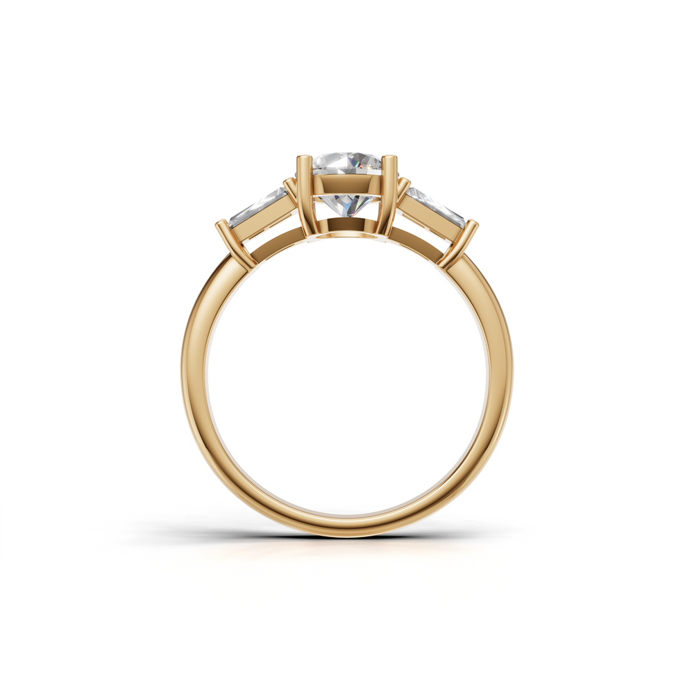 Round-cut engagement ring with a sleek, modern design